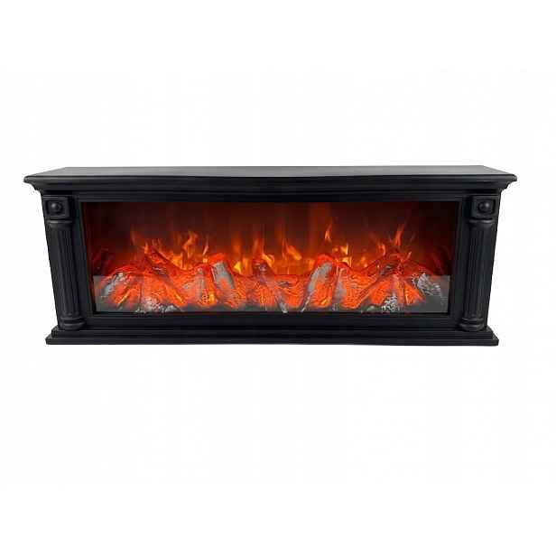 Led krb Mantelpiece 58 cm Realistický plamen, černý/hnědý