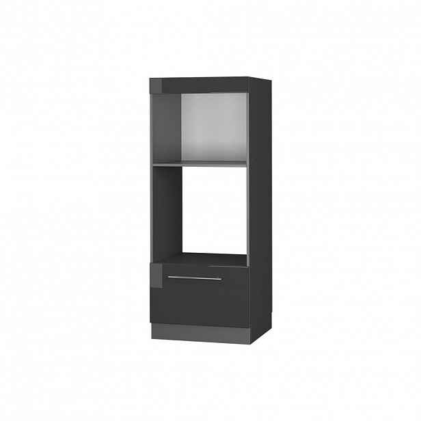 Vicco SKŘÍŇKA NA MIKROVLNNOU TROUBU Fame-Line Antracitový vysoký lesk 60 cm otevřený