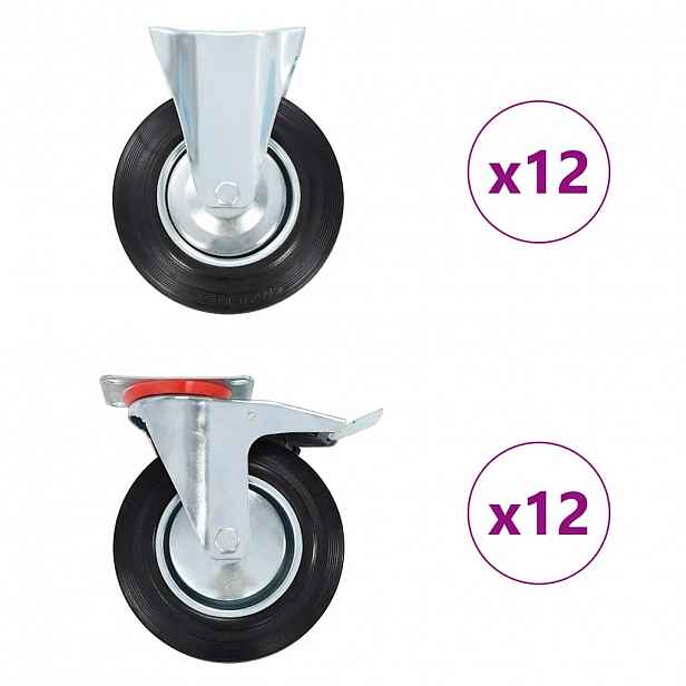 vidaXL 24 ks pojezdová kolečka 200 mm