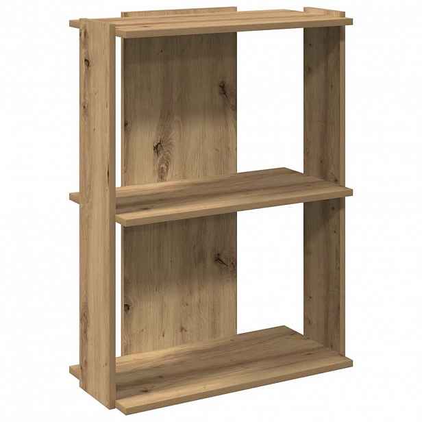 vidaXL Knihovna se 3 policemi dub artisan 60x30x80 cm kompozit