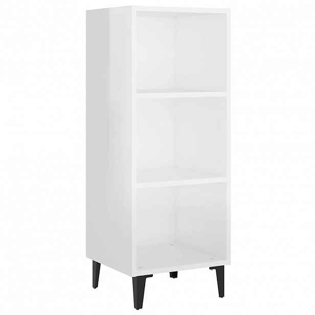 vidaXL Příborník bílý vysoký lesk 34,5 x 32,5 x 90 cm kompozitní dřevo