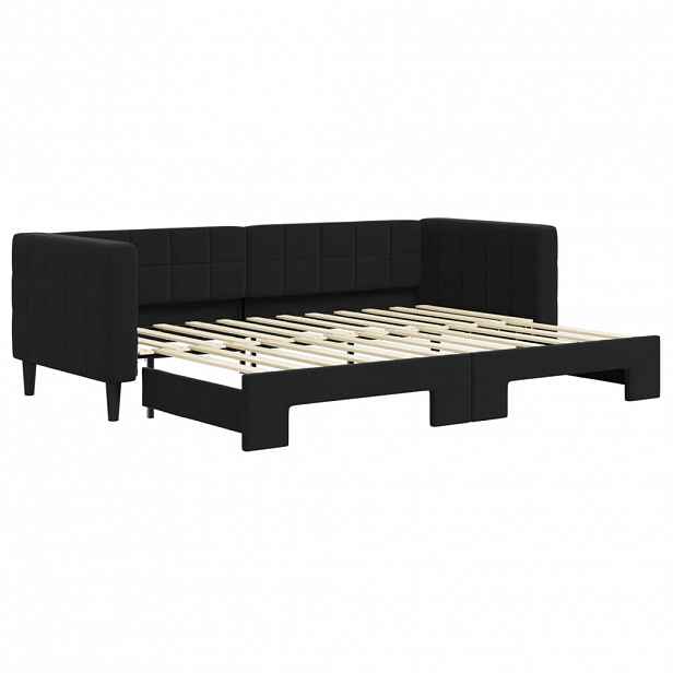 vidaXL Válenda s přistýlkou černá 80 x 200 cm samet