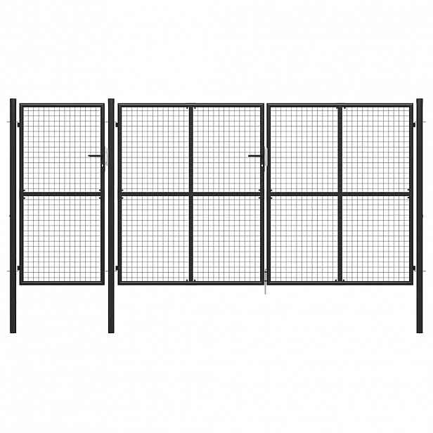 vidaXL Zahradní brána ocelová 400 x 150 cm antracitová