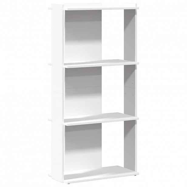 vidaXL Knihovna se 3 policemi bílá 60x30x120 cm kompozit