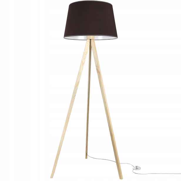 Stojací Lampa Trojnožková S Stínítkem Do Ložnice Obývacího Pokoje Dřevo Boho