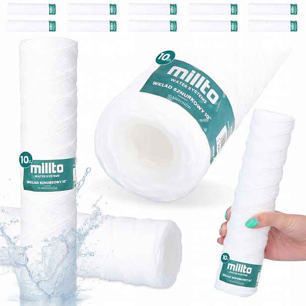 10 x Vodní Filtr Provázková Patrona 10'' Filtrující 10 mikronů Pp Předběžný Os G3-M