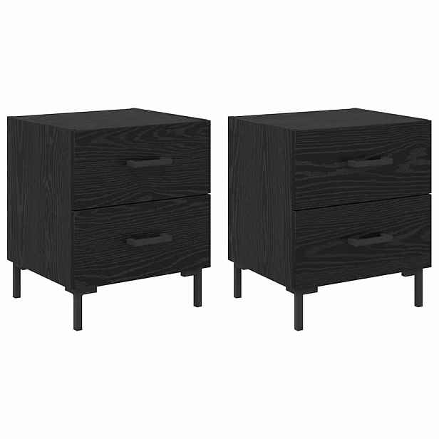 vidaXL Noční skříňka 2 ks Černý dub 40 x 35 x 47,5 cm Kompozitní dřevo