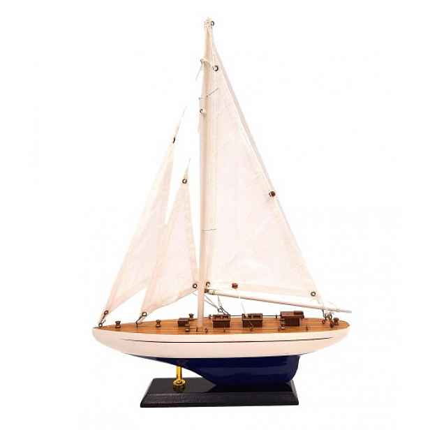 Model Dřevěné Jachty 42 cm Dárek Pro Námořníka Dekorace