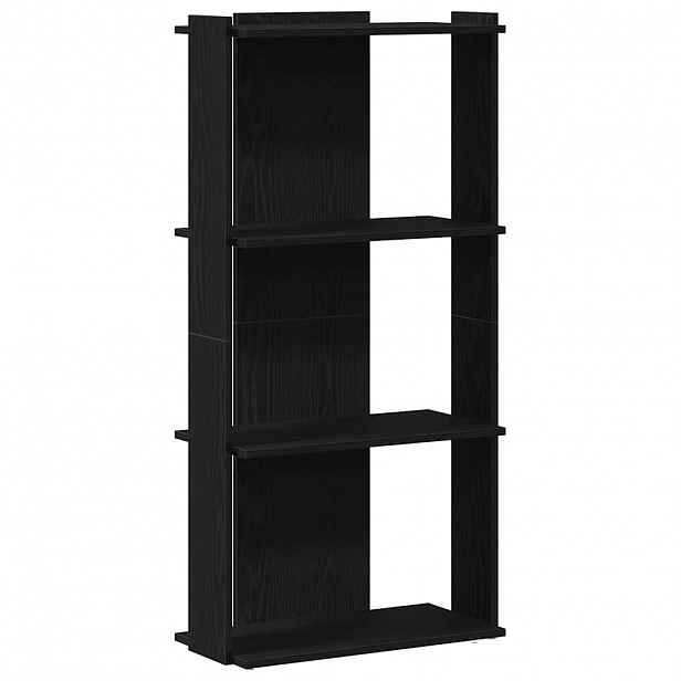 vidaXL Knihovna se 3 policemi černá 60 x 30 x 120 cm kompozitní dřevo