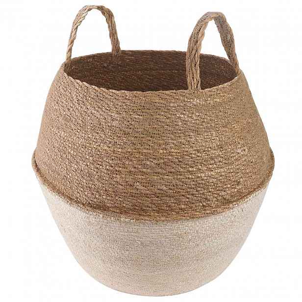 vidaXL Květináč s úchyty Bílá Ø 32 x 32 cm 100% mořská tráva