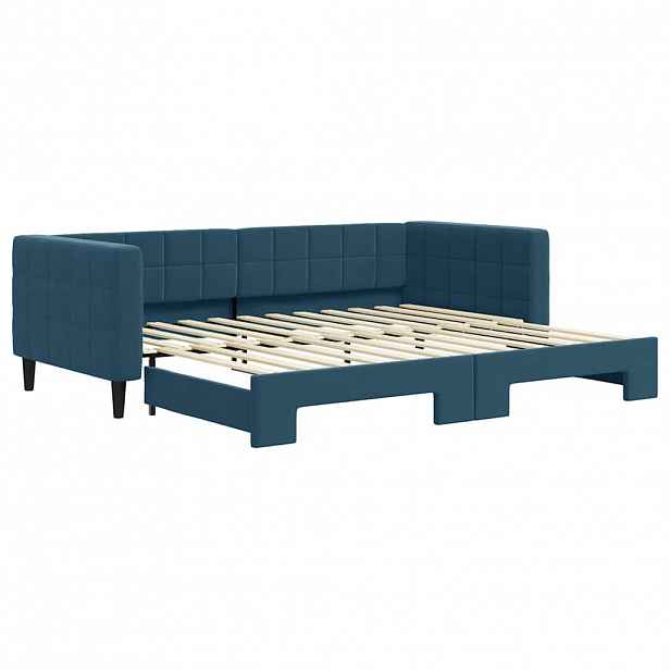 vidaXL Válenda s přistýlkou modrá 90 x 200 cm samet