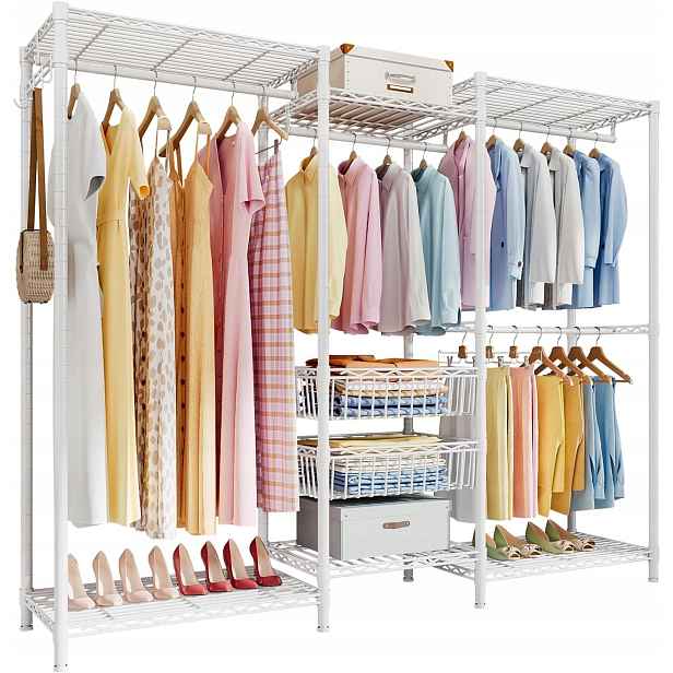 Clothes Rack Solerconm Clothes Rack White 155x40x182 cm 320 kg Load