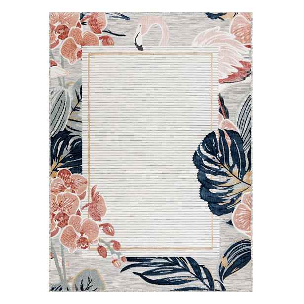 Kusový koberec Botanic 65240 Flamingo grey – na ven i na doma, 157x220, vícebarevná, chodba / předsíň, Dywany Łuszczów