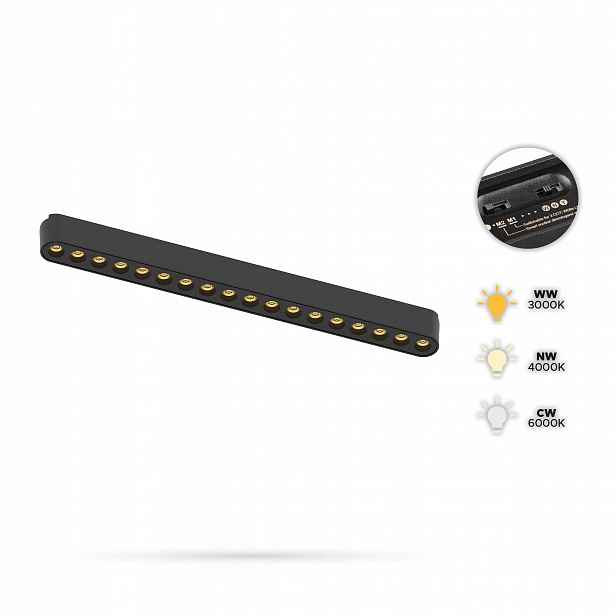 Reflektorové grily 18W T18 Slim Track a FiberFLEX 24VDC 3CCT 3000,4000,6000K