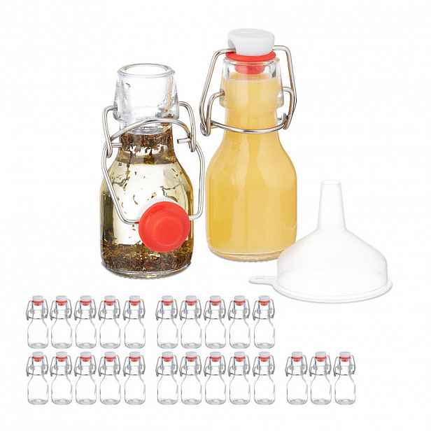Relaxdays LAHVIČKY Průhledné 25dílné-Set skleněné 50 ml