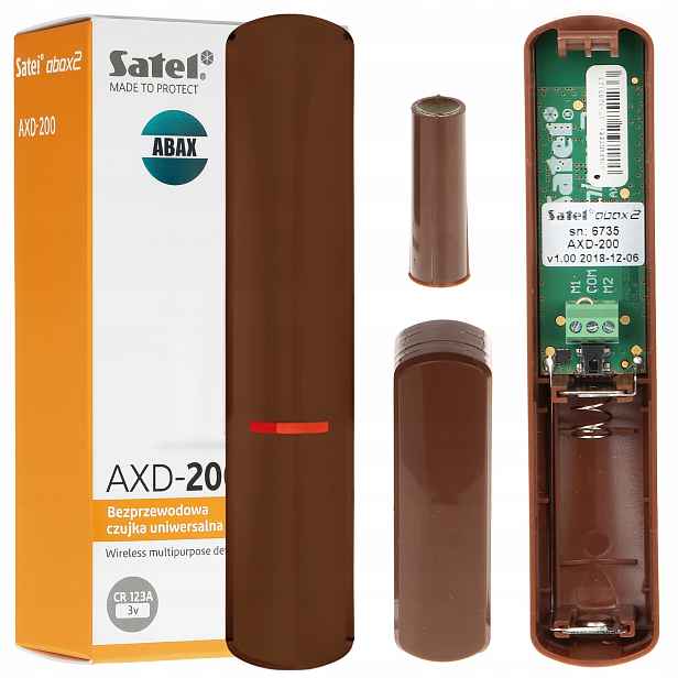 Univerzální bezdrátový senzor Satel AXD-200 Br, systém Abax 2 Be Wave