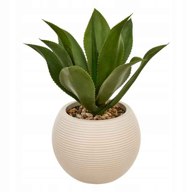 Umělá Rostlina Agáve V Květináči Polyresin Výška 58 CM, 28 X 28 CM