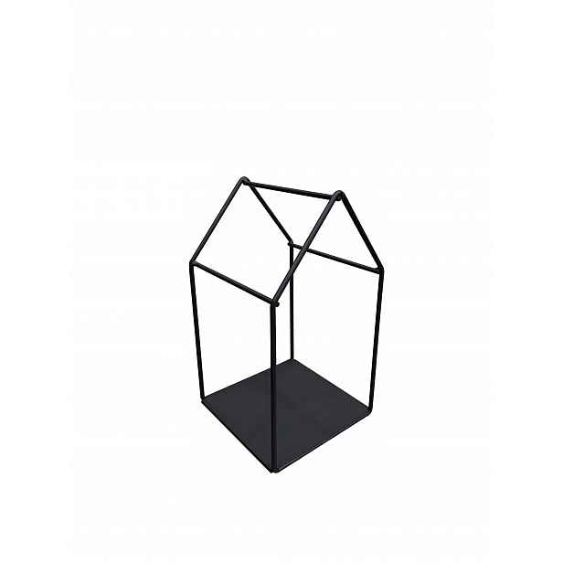 Kovová police ve tvaru domku, kovová dekorace, loft, černá, ozdobná, 45 cm