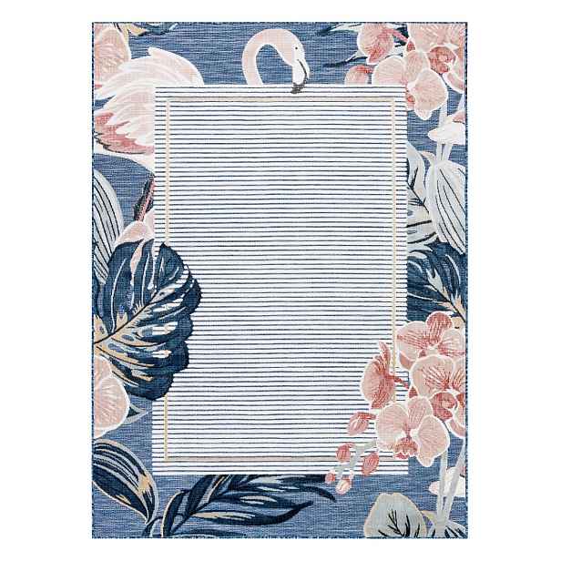 Kusový koberec Botanic 65240 Flamingo navy – na ven i na doma, 117x170, modrá, chodba / předsíň, Dywany Łuszczów