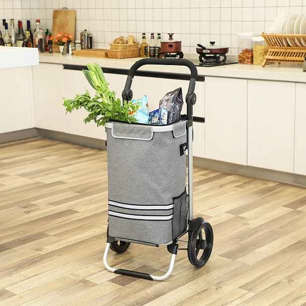 Nákupní taška na kolečkách 35 l šedá