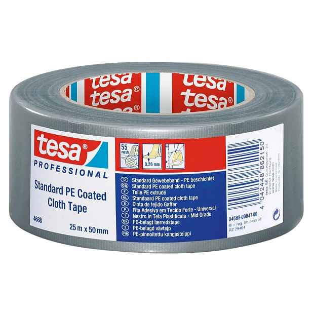 Páska univerzální textilní Tesa 4688 50 mm/25 m stříbrná