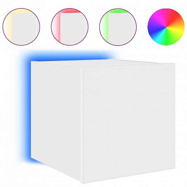 vidaXL Nástěnná TV skříňka s LED osvětlením bílá 30,5 x 35 x 30 cm