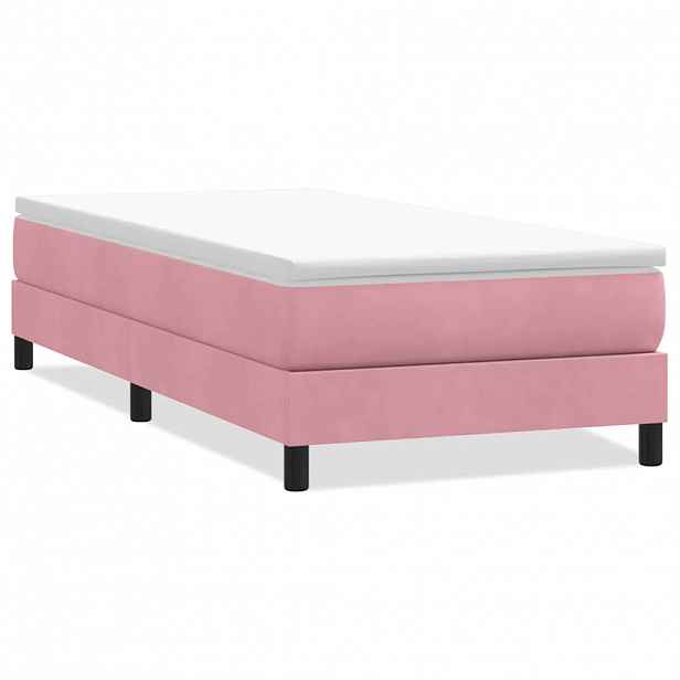 vidaXL Postel Box Spring bez matrace růžová 80x210 cm samet