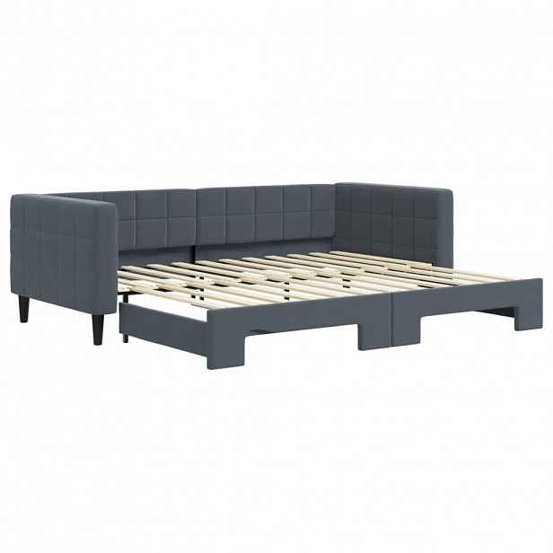 vidaXL Válenda s přistýlkou tmavě šedá 90 x 200 cm samet