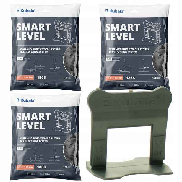 Kubala Smart Level Klipsy Pro Vyrovnávání Dlaždic 1,5 MM Sada 300 Kusů
