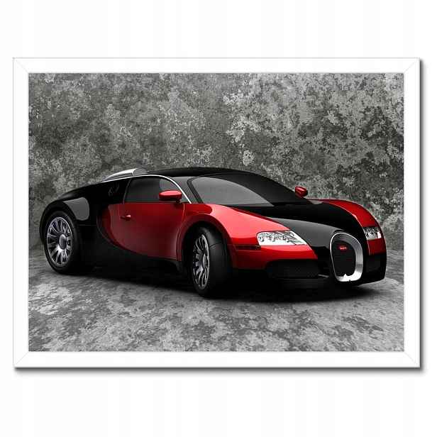 Plakáty v rámu 40x30 Bugatti Veyron Červená