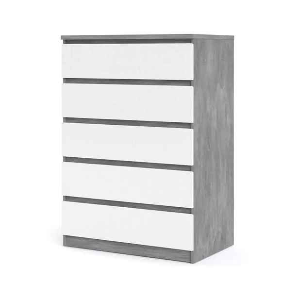 Falco Komoda Simplicity 231 beton/bílý lesk