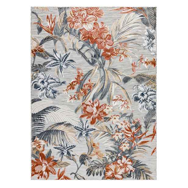 Kusový koberec Botanic 65262 flowers grey – na ven i na doma, 117x170, vícebarevná, chodba / předsíň, Dywany Łuszczów