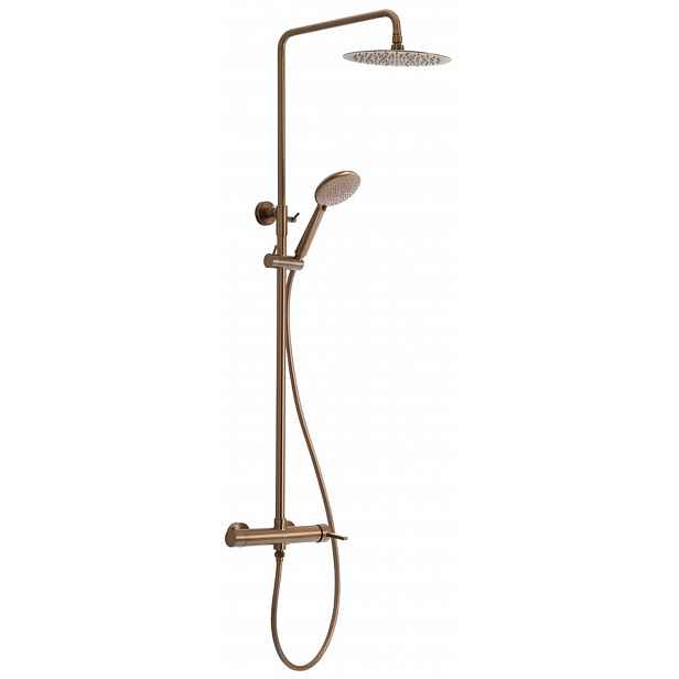 Sapho Iconic - Sprchový set s baterií, průměr 25 cm, 2 proudy, matná měď AF139PG