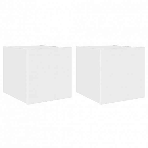 vidaXL Nástěnné TV skříňky s LED osvětlením 2 ks bílé 30,5x35x30 cm