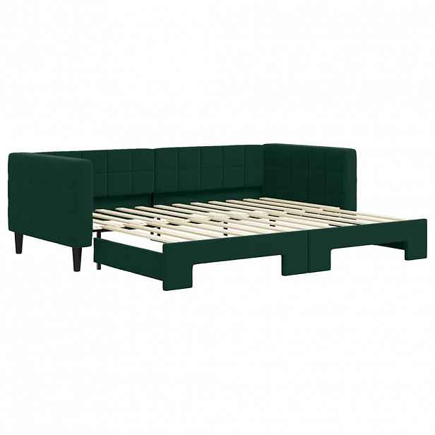 vidaXL Válenda s přistýlkou tmavě zelená 90 x 200 cm samet
