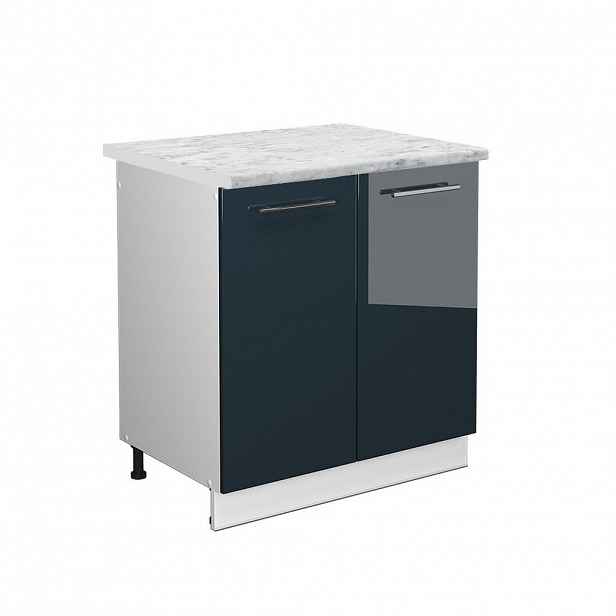 Vicco SKŘÍŇKA POD DŘEZ Fame-Line Tmavě modrá s vysokým leskem 80 cm , PD Mramor