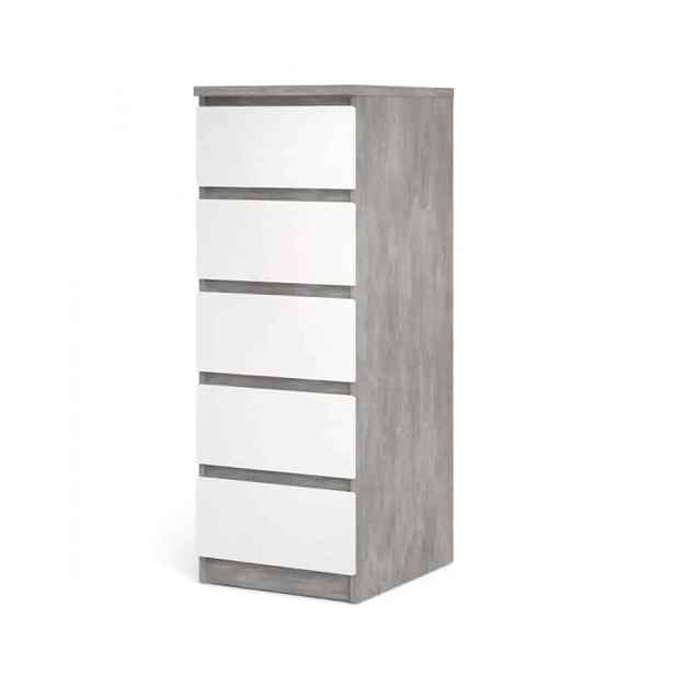 Falco Komoda Simplicity 233 beton/bílý lesk