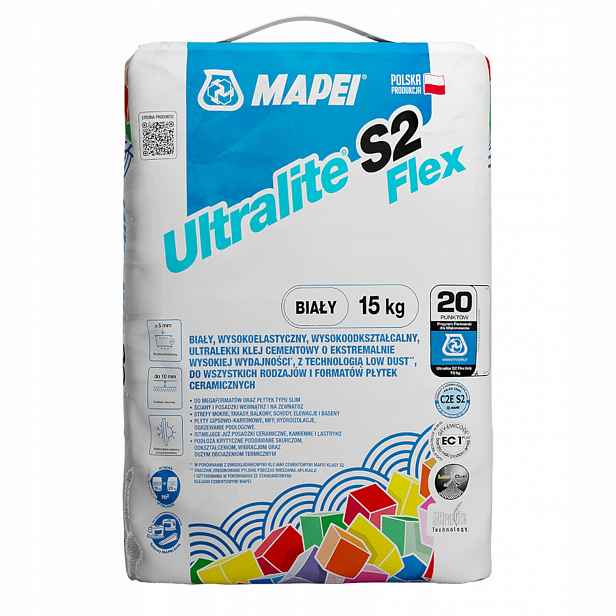 Lepidlo na dlaždice Mapei Ultralite S2 Flex 15 kg bílé