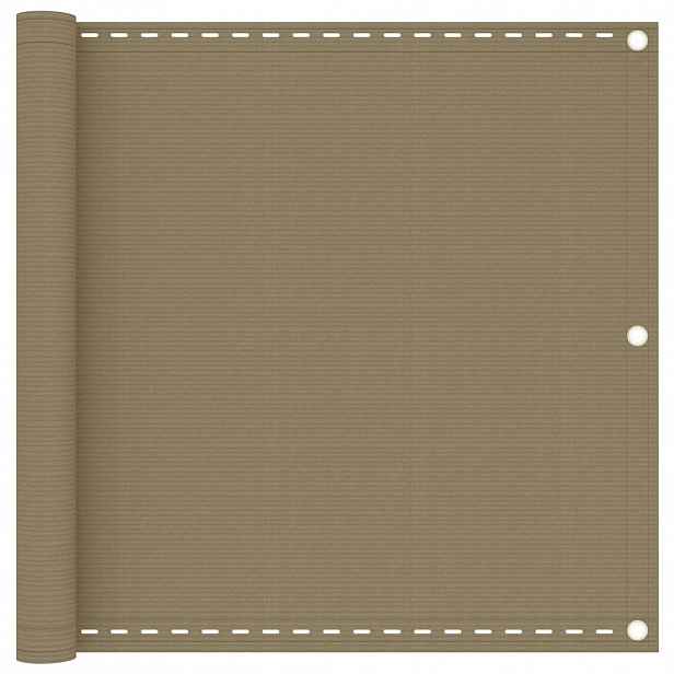 vidaXL Balkonová zástěna taupe 90 x 500 cm HDPE
