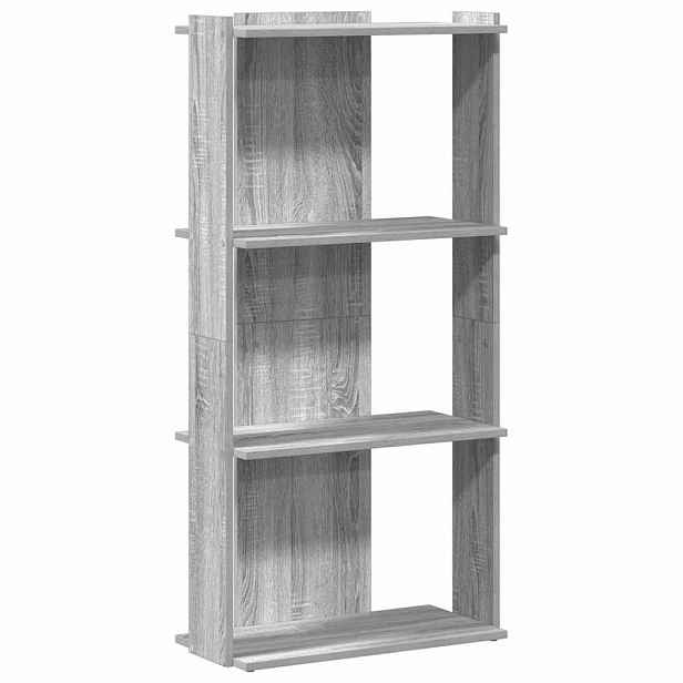 vidaXL Knihovna se 3 policemi šedá sonoma 60 x 30 x 120 cm kompozit