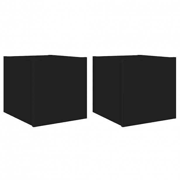 vidaXL Nástěnné TV skříňky s LED osvětlením 2 ks černé 30,5x35x30 cm