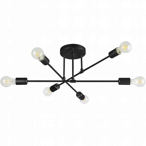 Závěsné stropní svítidlo Lustr Loft 6x E27 Černá 70 cm