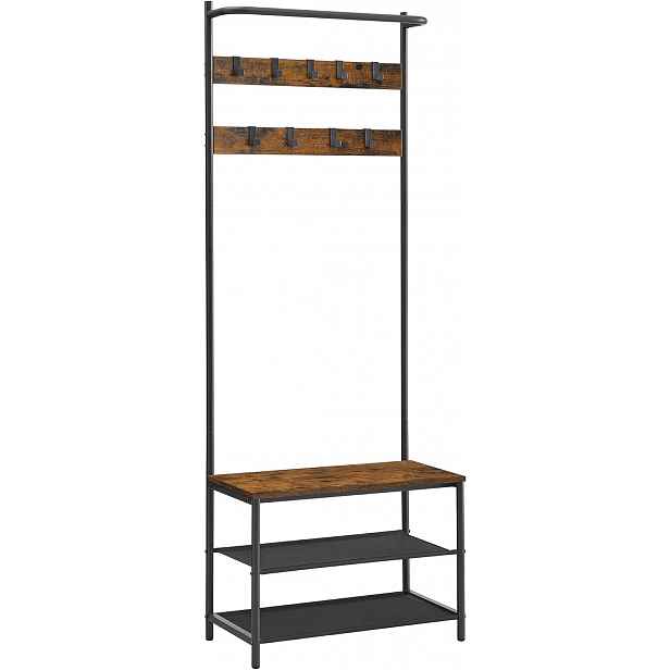 Předsíňová stěna TAYLOR s botníkem 180x64 cm, rustikálně hnědá