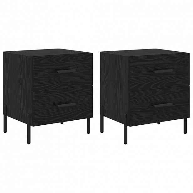 vidaXL Noční skříňka 2 ks Černý dub 40 x 35 x 47,5 cm Kompozitní dřevo