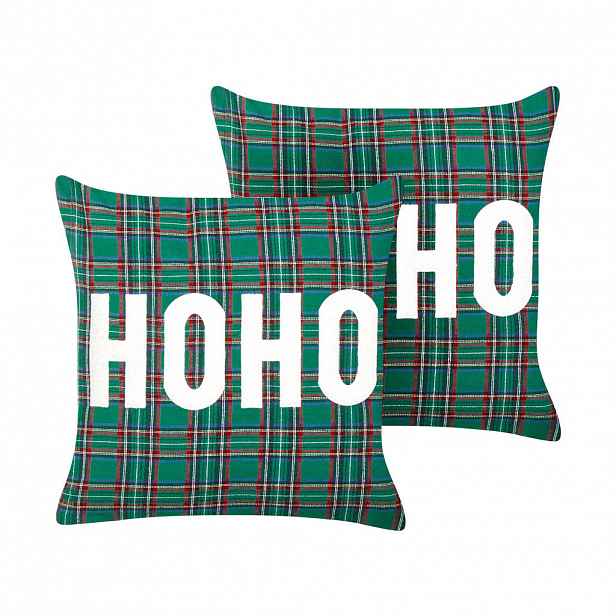 Beliani DEKORATIVNÍ polštář sada 2 ks Zelený 45/45 cm Joycandy