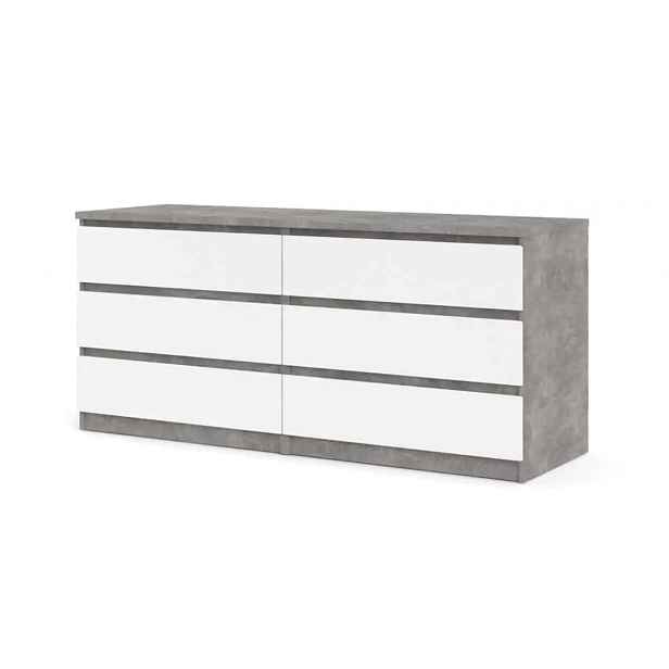 Falco Komoda Simplicity 232 beton/bílý lesk