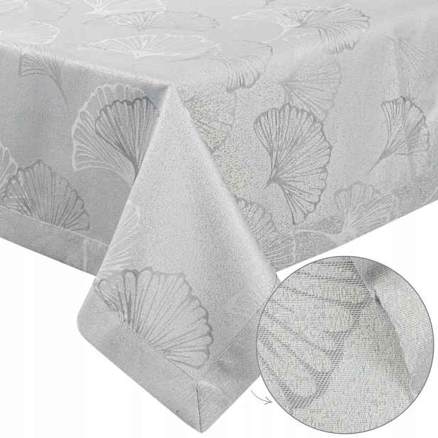 Plamovzdorný Ubrus Diana 145 x 350 cm Šedý stříbrný elegantní glamour ozdobný