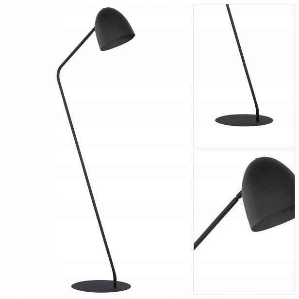 Podlahová lampa Soho černá, moderní intimní atmosféra vedle křesla Tk Lighting