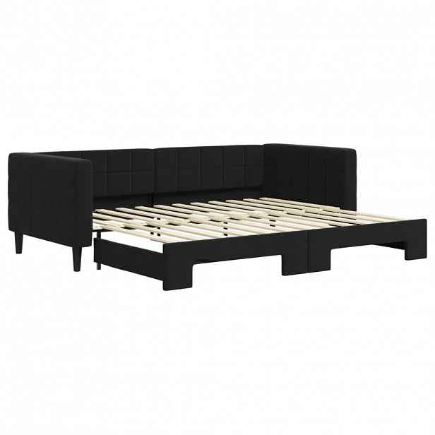 vidaXL Válenda s přistýlkou černá 90 x 200 cm samet