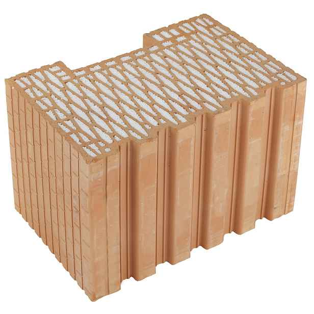 Cihla broušená HELUZ FAMILY 38-K 2in1 krajová, s tepelnou izolací 247×380×249 mm
